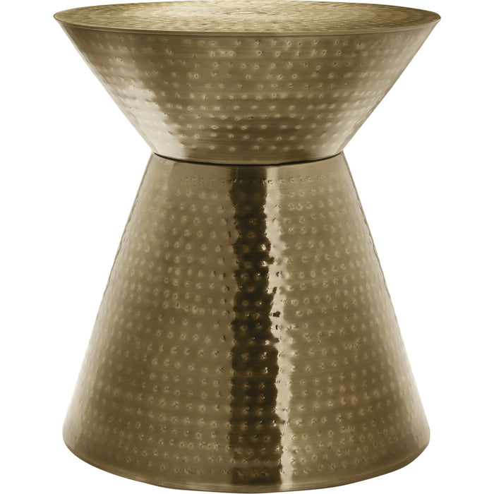 End Table - Gold Iron Metal Drum