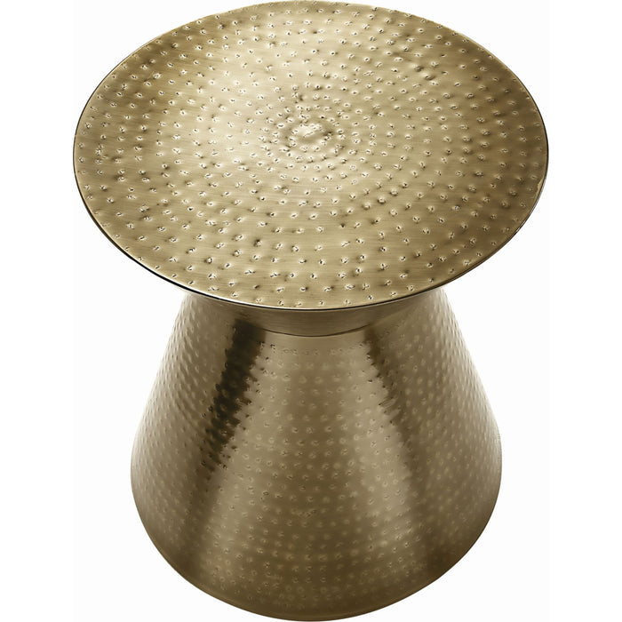 End Table - Gold Iron Metal Drum