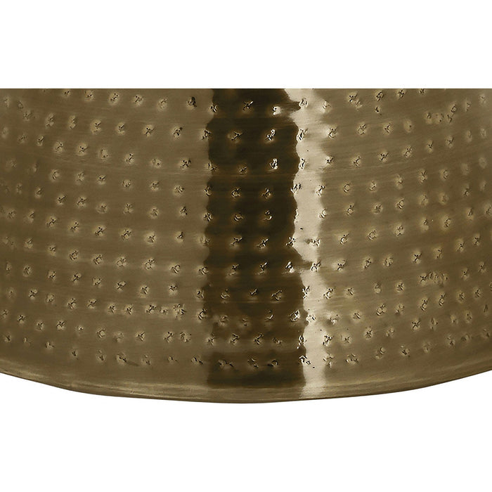 End Table - Gold Iron Metal Drum
