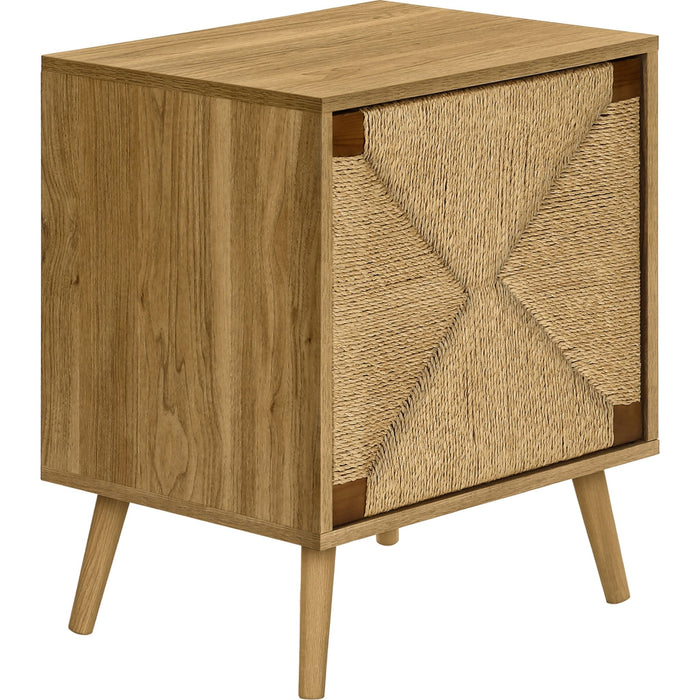 End Table - Light Walnut/Seagrass-look