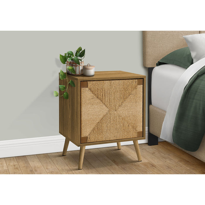End Table - Light Walnut/Seagrass-look