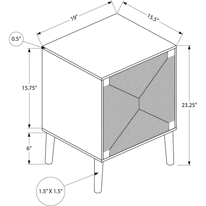 End Table - Light Walnut/Seagrass-look