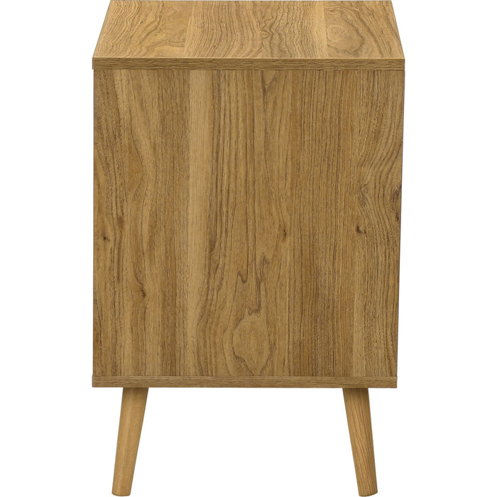 End Table - Light Walnut/Seagrass-look