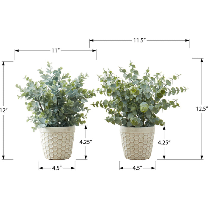 Eucalyptus - 13" Artificial Plant (Set of 2) in a 4" Pot