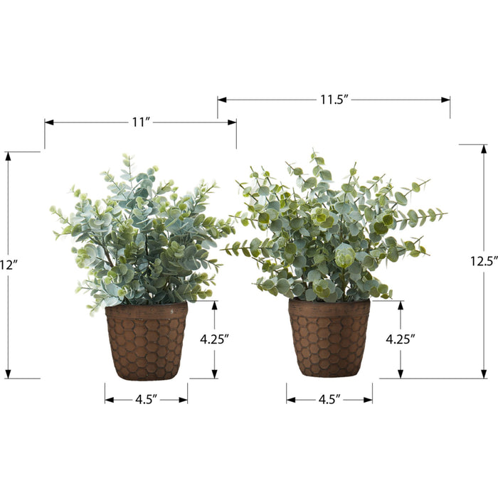 Eucalyptus - 13" Artificial Plant (Set of 2) in a 4" Pot