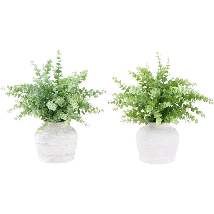 Eucalyptus - 16" Artificial Plant (Set of 2) in a 6" Pot