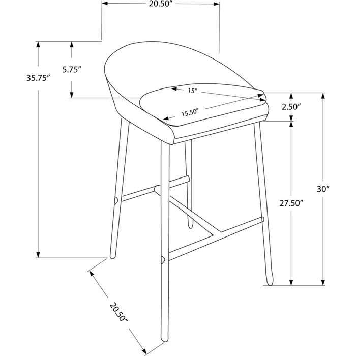 Fabric Bar Height Stool