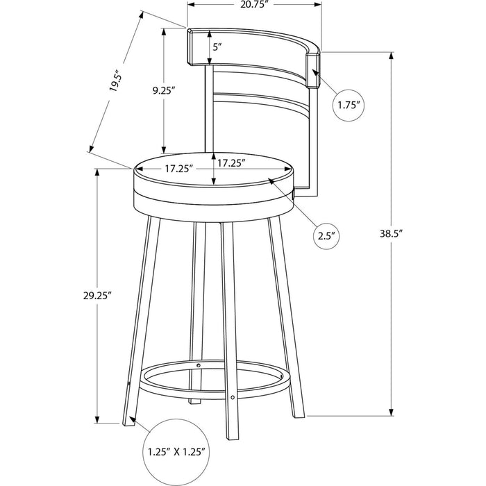 Fabric Bar Height Stool