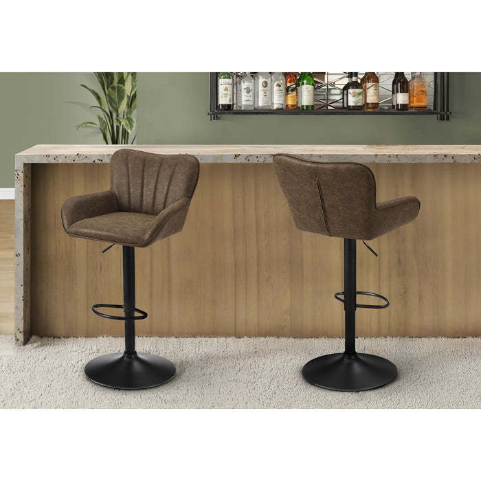 Faux Leather Adjustable Height Stool