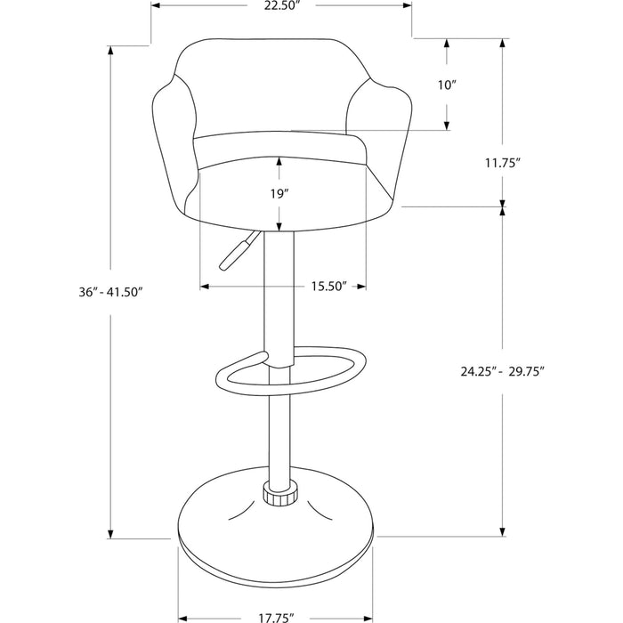 Faux Leather Adjustable Height Stool
