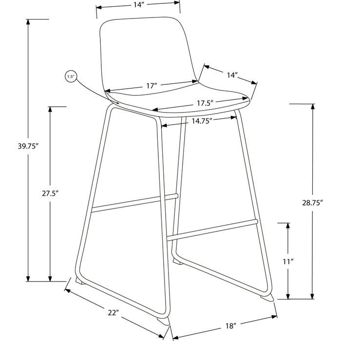 Faux Leather Bar Height Stool
