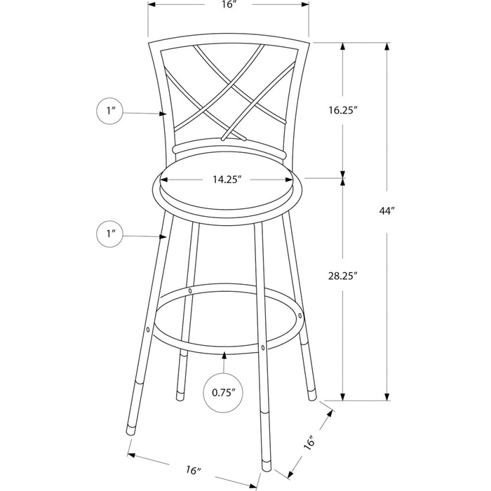 Faux Leather Bar Height Stool