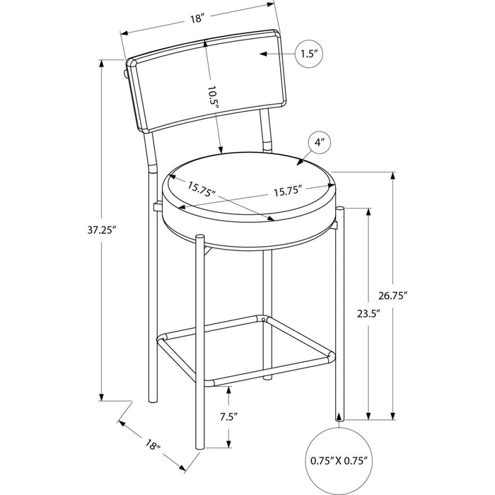 Faux Leather Counter Height Stool