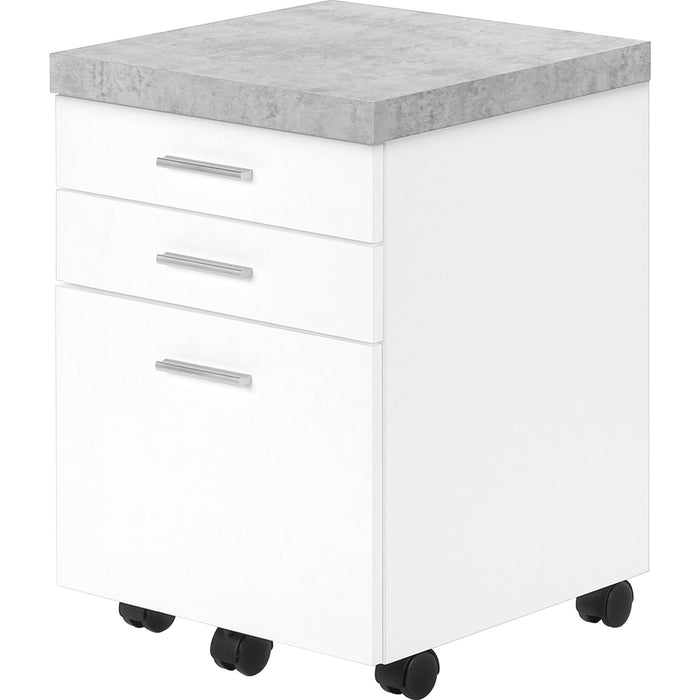 Filing Cabinet - 3 Drawer - Cement-look on Castor