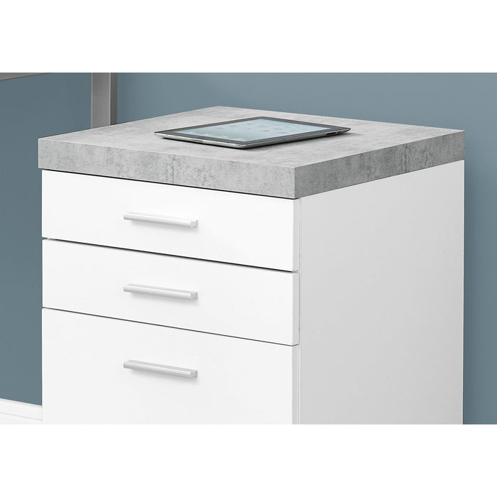 Filing Cabinet - 3 Drawer - Cement-look on Castor