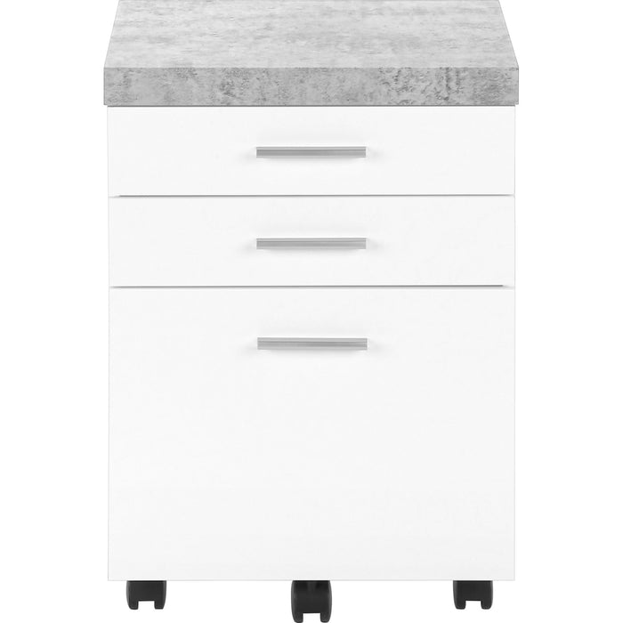 Filing Cabinet - 3 Drawer - Cement-look on Castor
