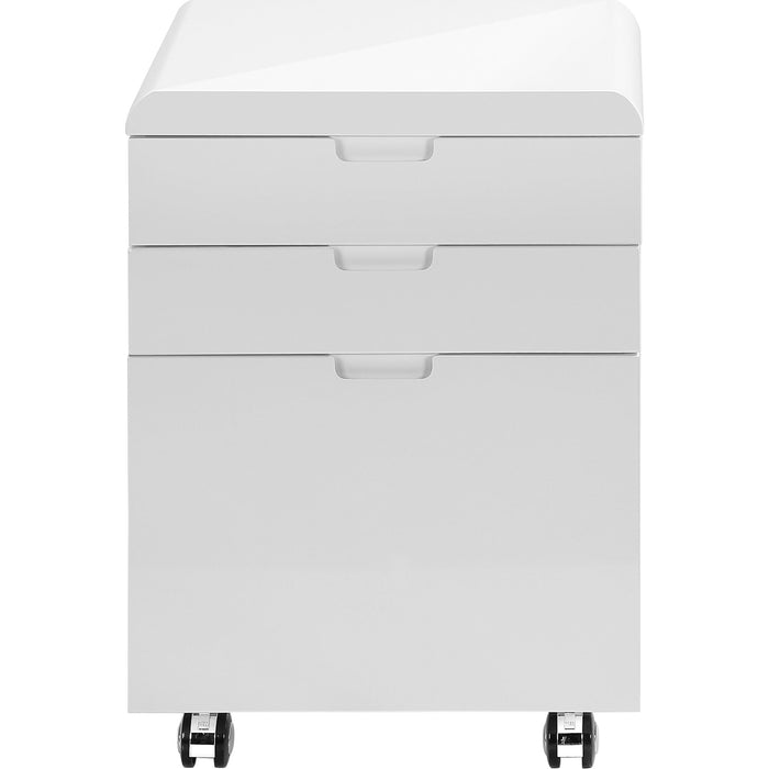 Filing Cabinet - 3 Drawer - High Glossy - Castors