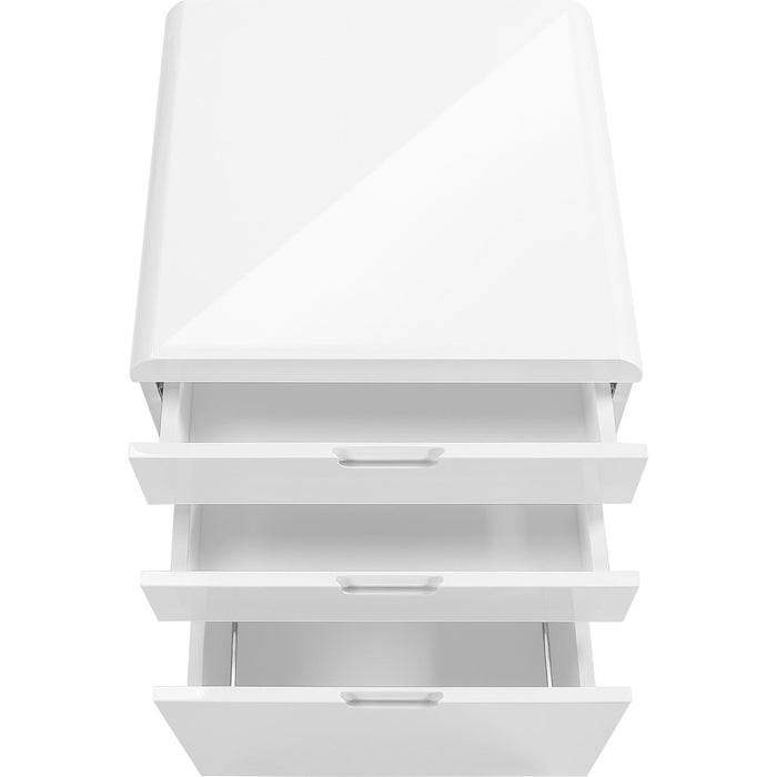 Filing Cabinet - 3 Drawer - High Glossy - Castors