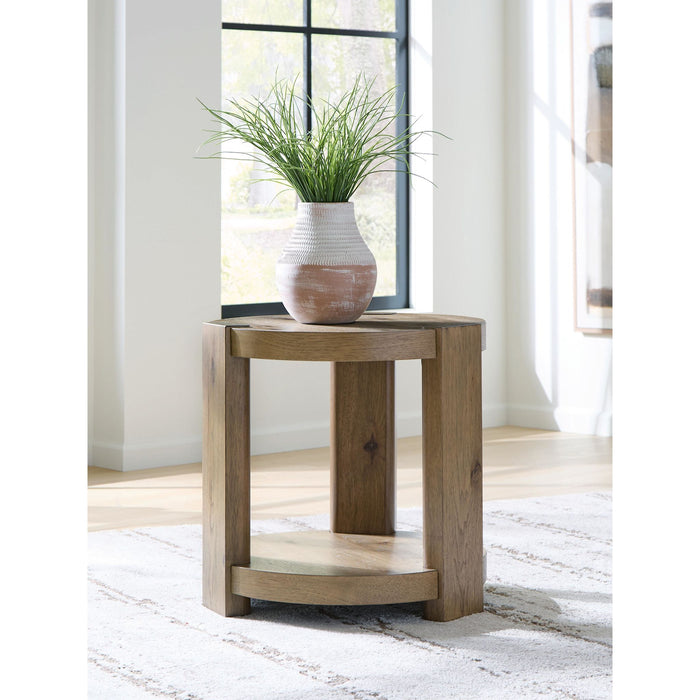 Flangren End Table - Light Brown
