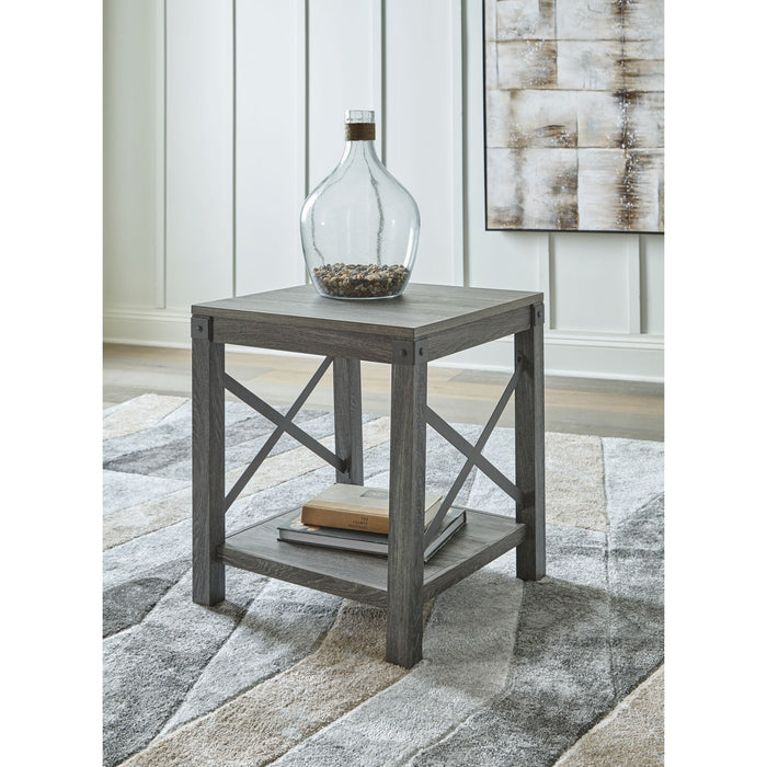 Freedan End Table - Grayish Brown