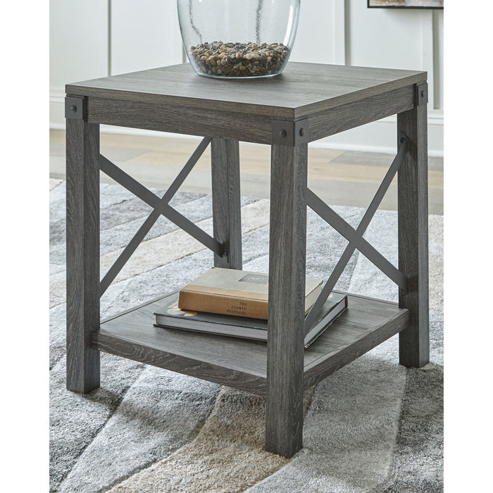 Freedan End Table - Grayish Brown