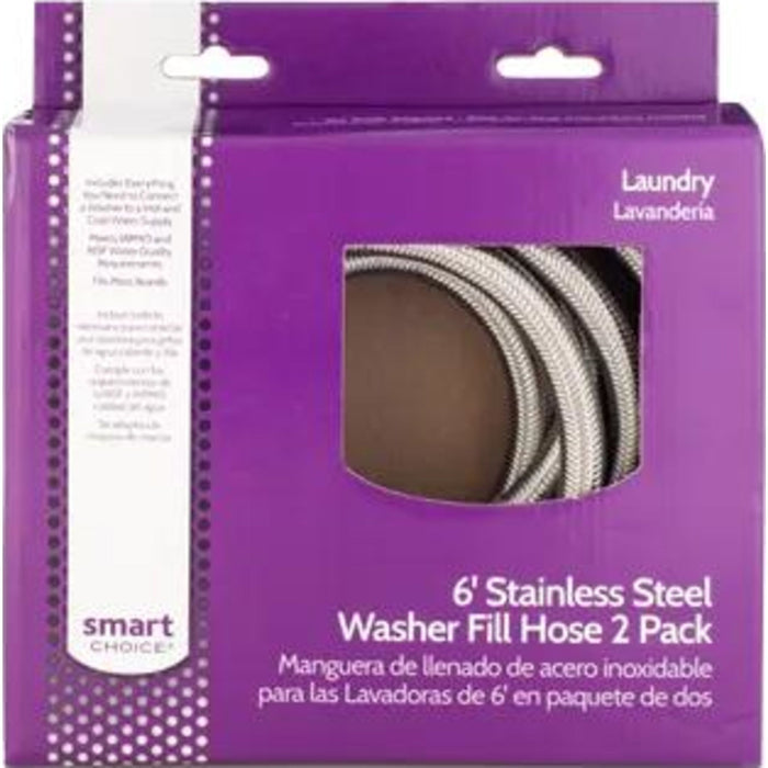 Frigidaire Braided 6 Washer Fill Hose 2 Pack - Stainlees Steel (5304497361)