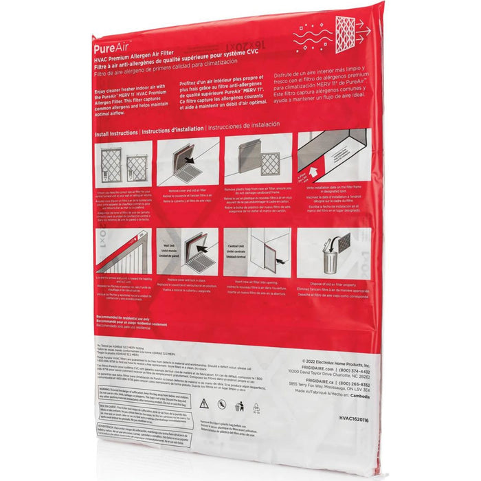 Frigidaire PureAir HVAC 16X20X1 MERV 11-6 PK -  (HVAC1620116)