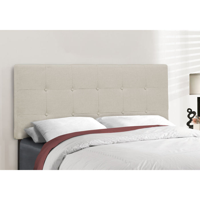 Full Upholstered Bed - Beige/Black