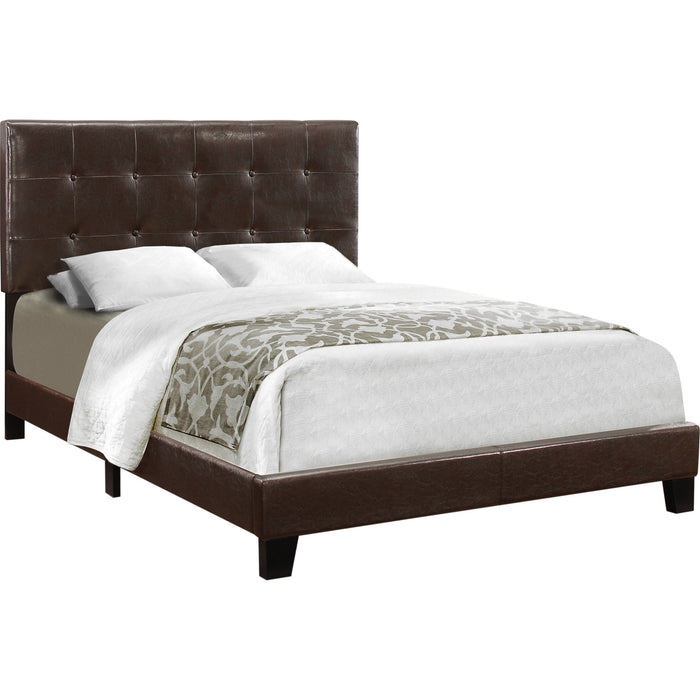Full Upholstered Bed - Brown/Black