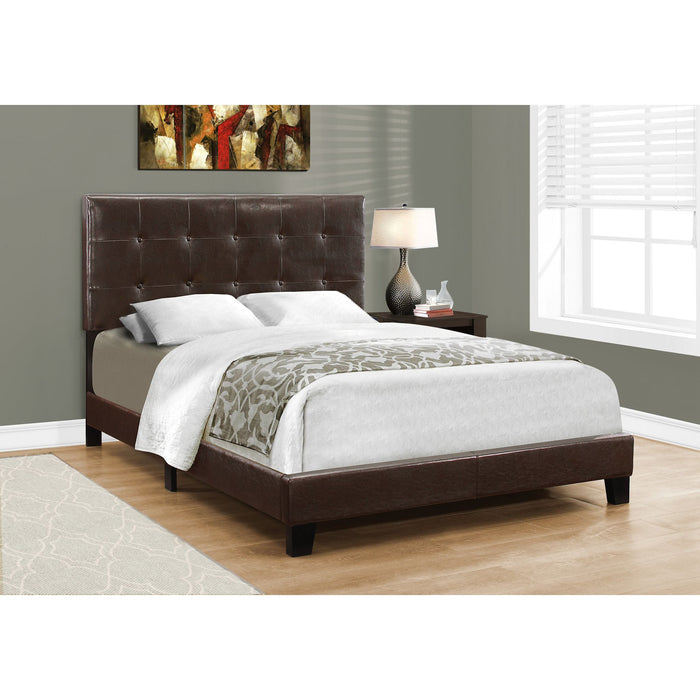 Full Upholstered Bed - Brown/Black
