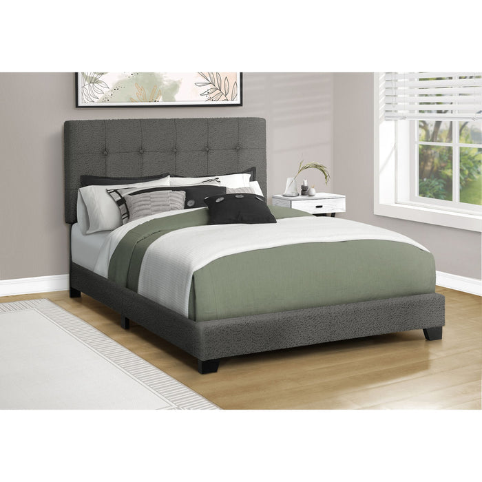 Full Upholstered Bed - Dark Grey/Black