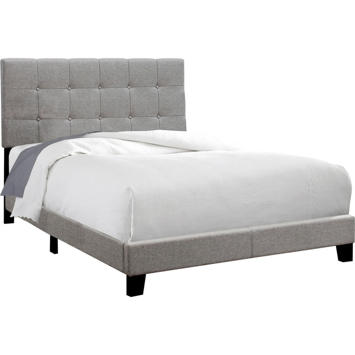 Full Upholstered Bed - Grey/Black