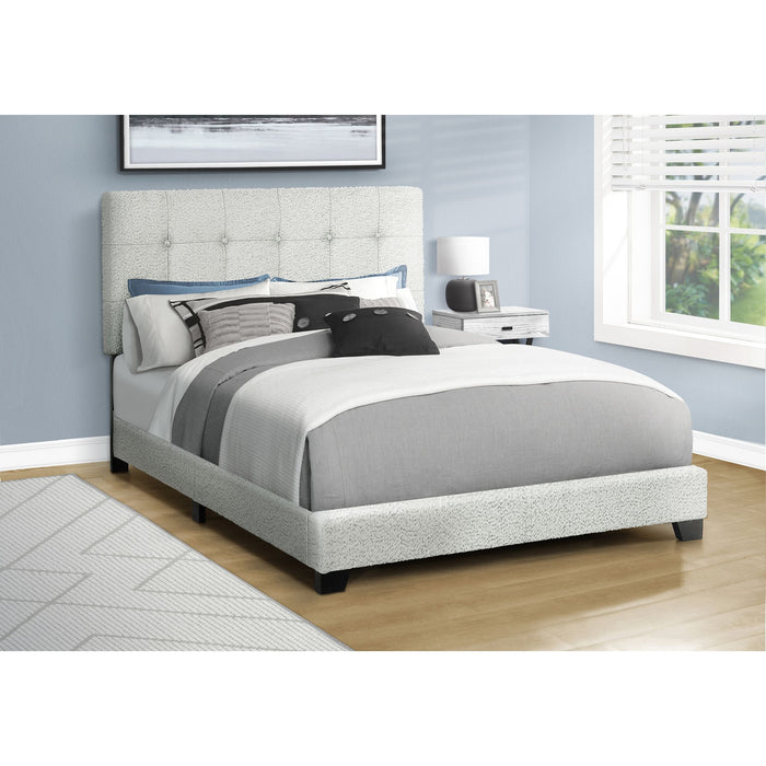 Full Upholstered Bed - Grey/Black