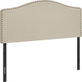 Full Upholstered Headboard - Beige/Black