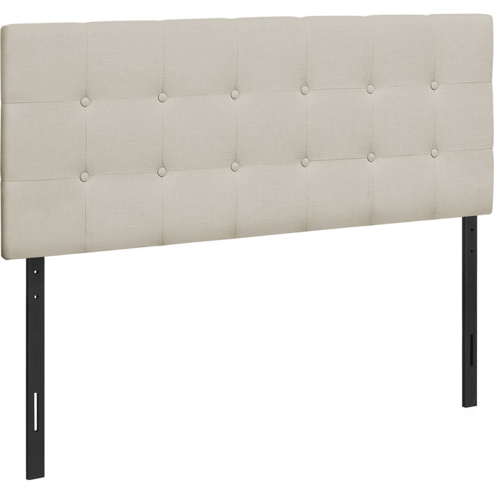 Full Upholstered Headboard - Beige/Black