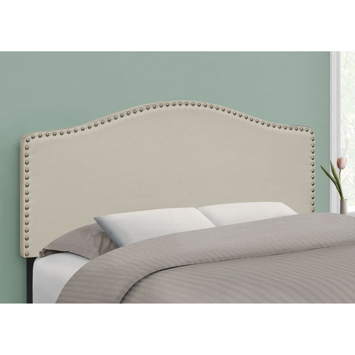 Full Upholstered Headboard - Beige/Black