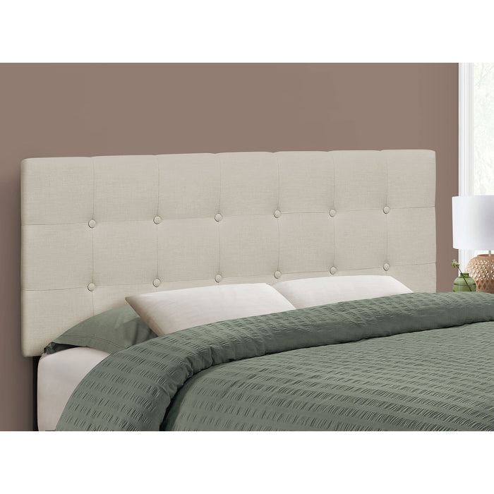 Full Upholstered Headboard - Beige/Black