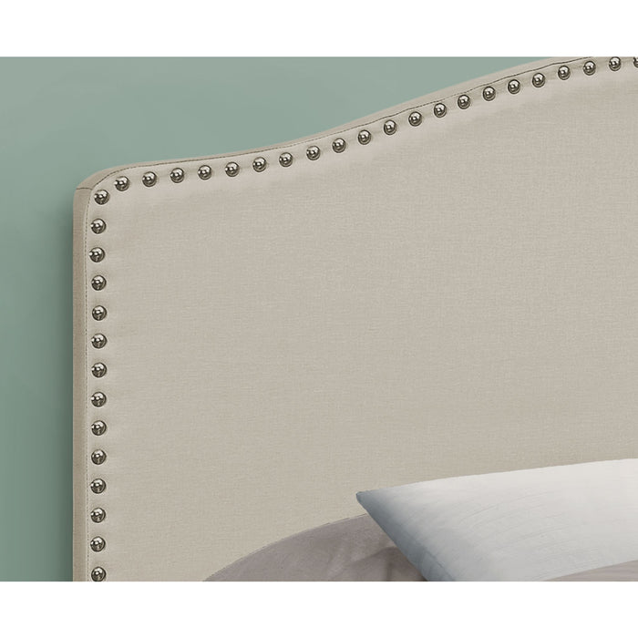 Full Upholstered Headboard - Beige/Black