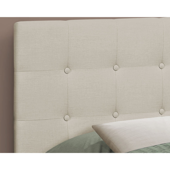 Full Upholstered Headboard - Beige/Black