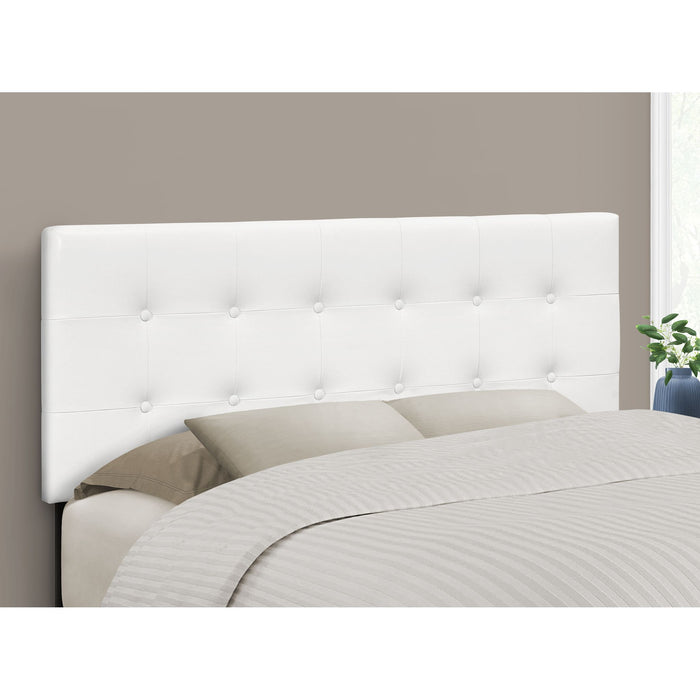 Full Upholstered Headboard - White/Black