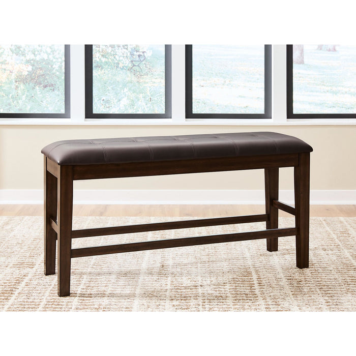 Haddigan Counter Height Bench - Dark Brown - (D596-09)