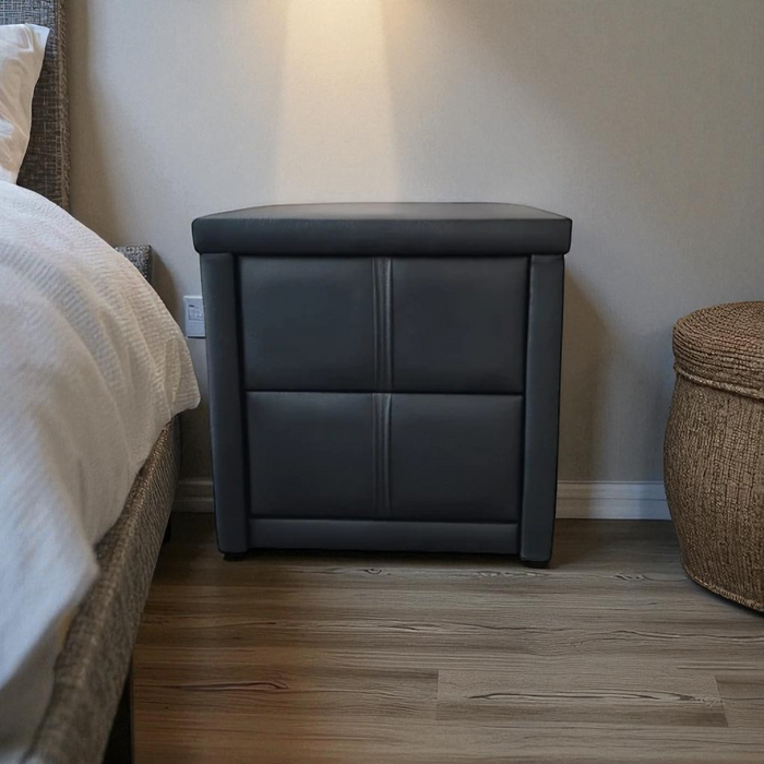 Hailey Bedside Table – Clearance-Black