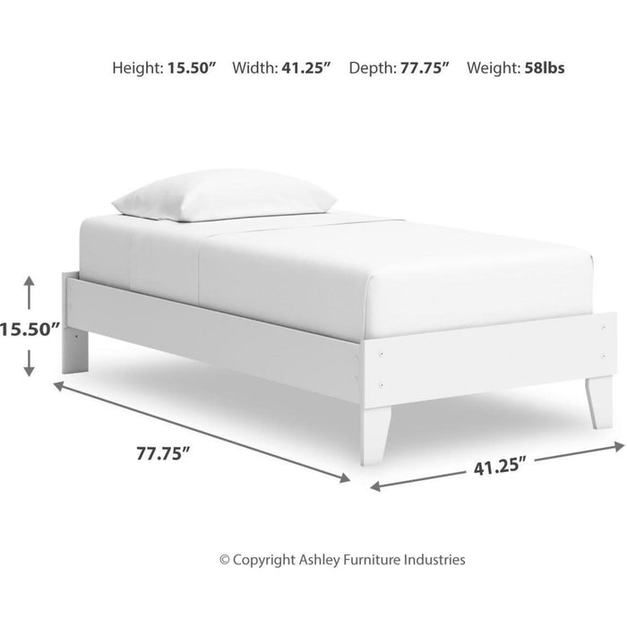 Hallityn Twin Platform Bed - White