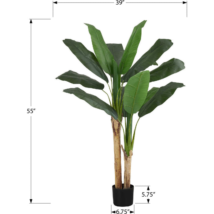 Indoor Banana Tree - 55" Artificial Plant in a 6" Pot
