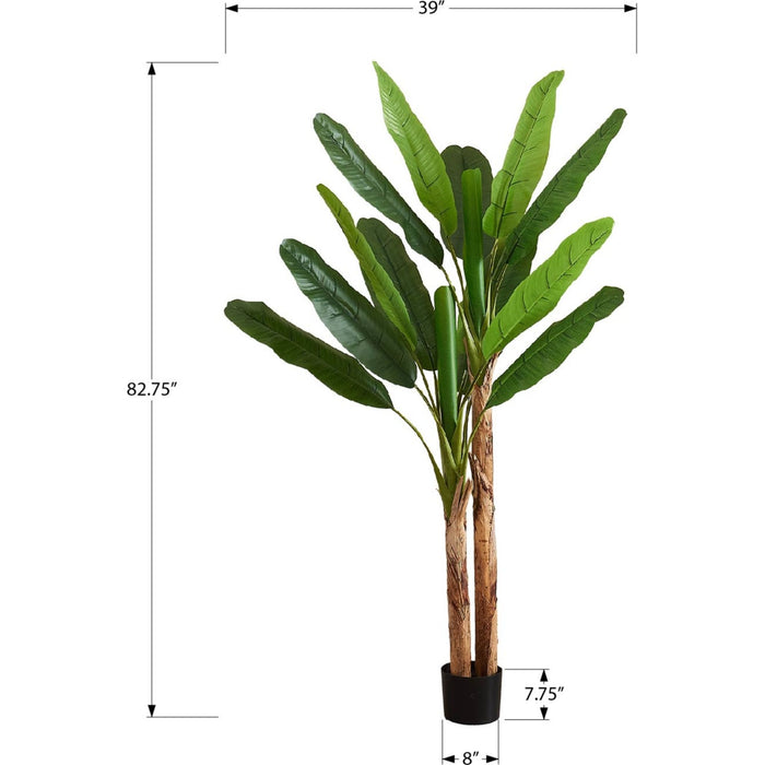 Indoor Banana Tree - 83" Artificial Plant in a 8" Pot