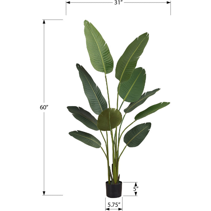 Indoor Bird of Paradise - 60" Artificial Plant in a 5" Pot