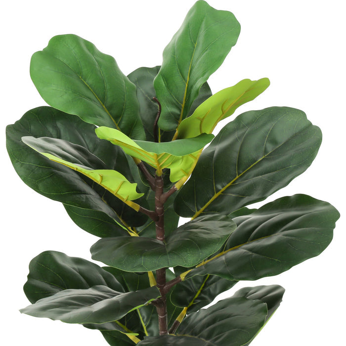 Indoor Fiddle - 28" Artificial Plant in a 8" Woven Basket