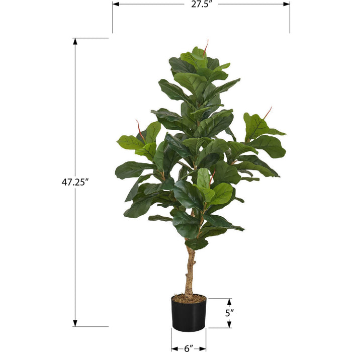 Indoor Fiddle Tree - 47" Artificial Plant in a 5" Pot