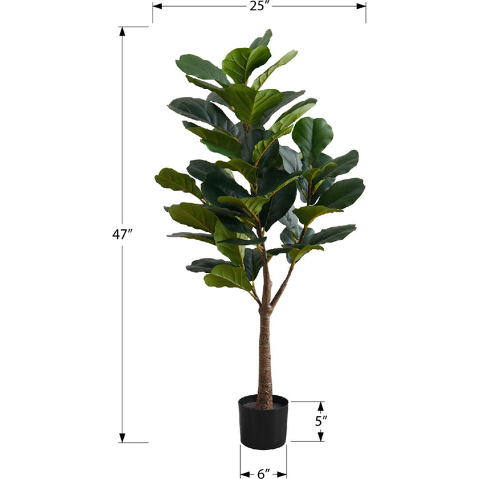 Indoor Fiddle Tree - 47" Artificial Plant in a 5" Pot