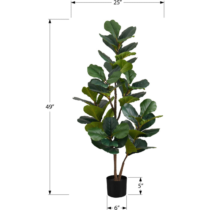 Indoor Fiddle Tree - 49" Artificial Plant in a 5" Pot